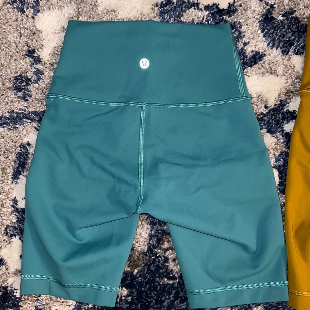 lululemon cyan biker shorts